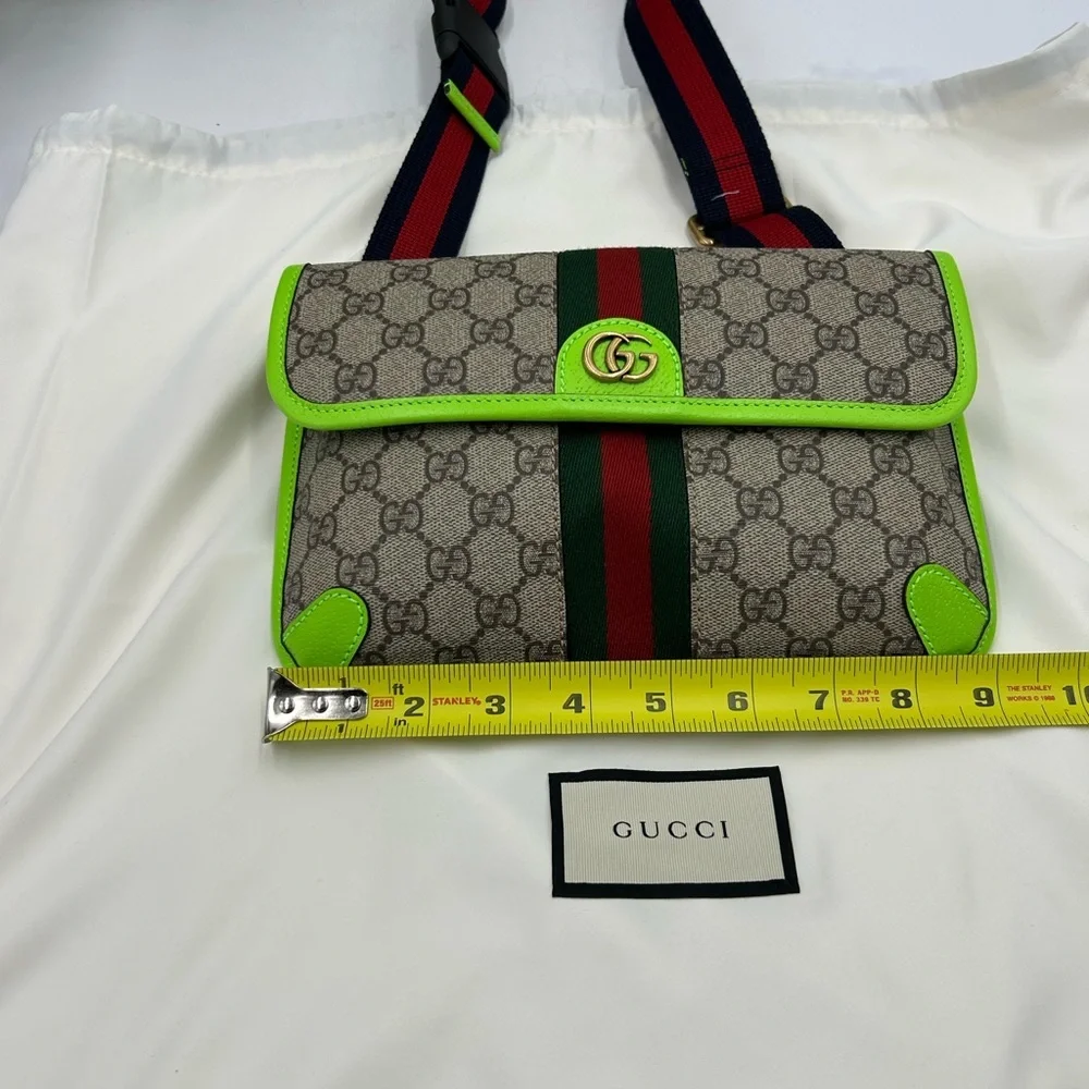 Women's Gucci GG Supreme OPHIDIA belt bag adjustable 80 cm made in Italy - Picture 4 of 10